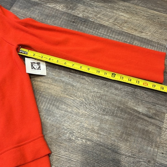 NWT Anne Klein red jacket beautiful black leather buttons , size large - Picture 8 of 13